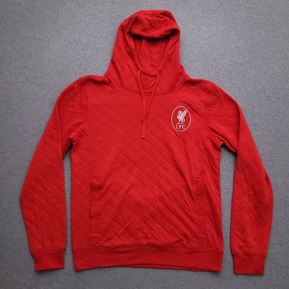 Liverpool FC Hoodie Mens Medium Red Pullover Lightweight Athletic LFC Soccer